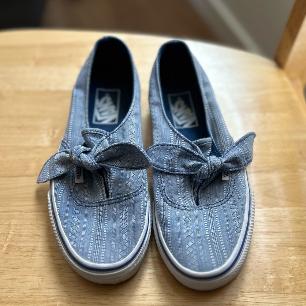 Vans Chambray Slip-Ons with Bow